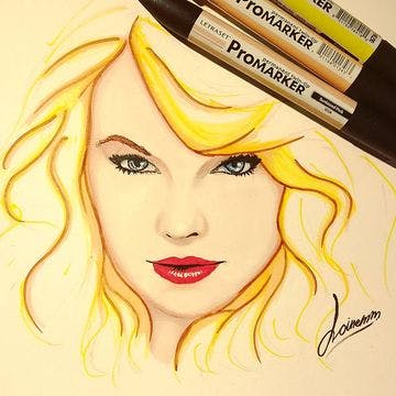 Ink Drawing 6 Taylor Swift by Joinemm Dceotzm Pre